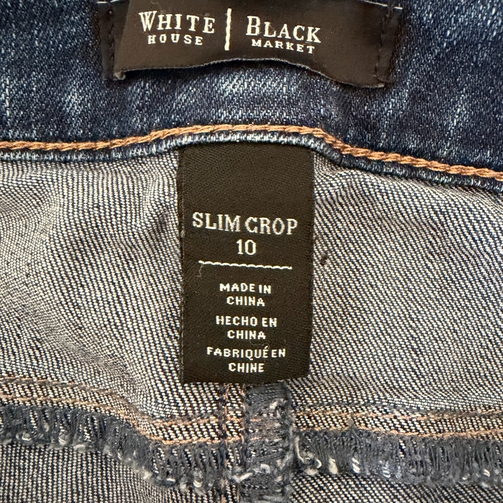 White House Black Market Dark Blue Slim Cropped Straight-Leg Jeans - Picture 5 of 7